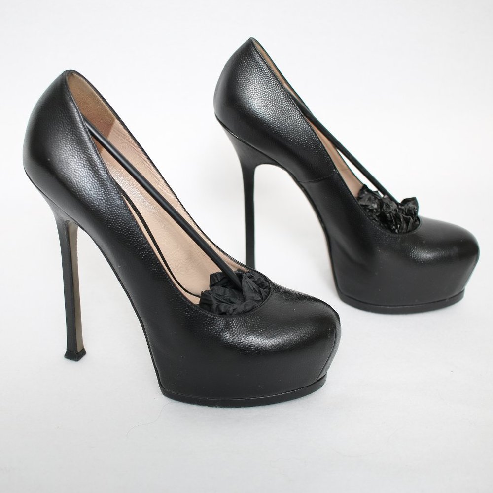 YSL Yves Saint Laurent Black Tribtoo 105 Pumps Sz 39 - Picture 3 of 15